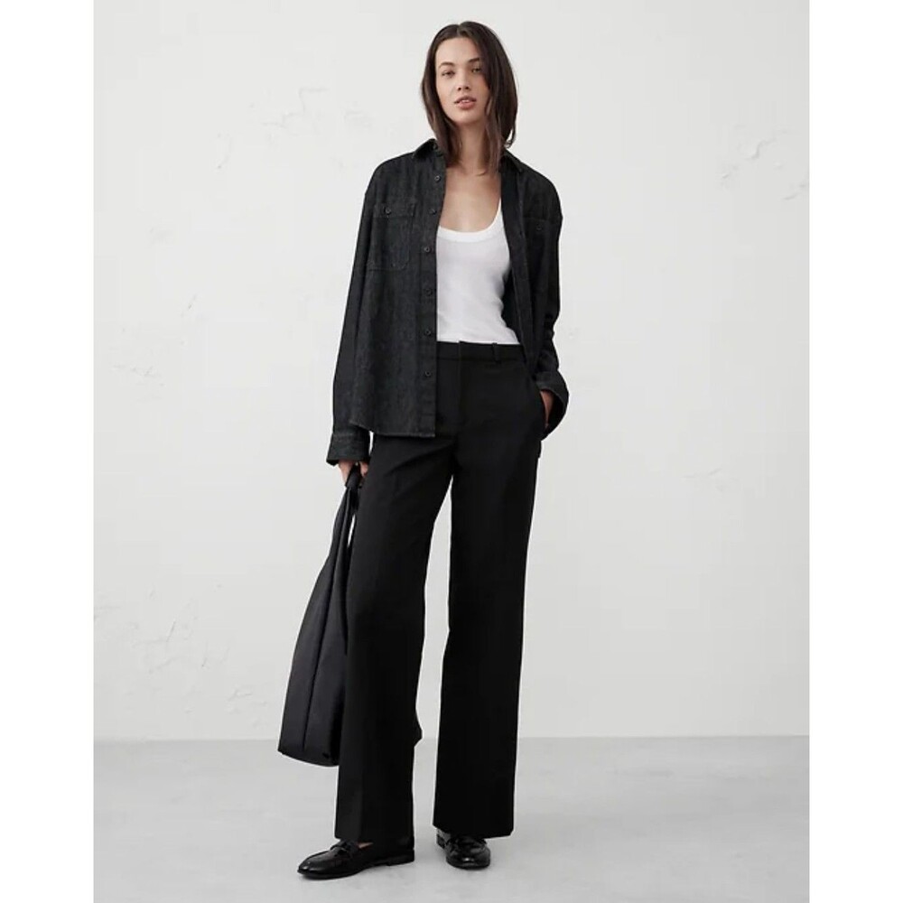New Banana Republic Black Straight Sloan Ankle Office Work Pants Size 10 NWT